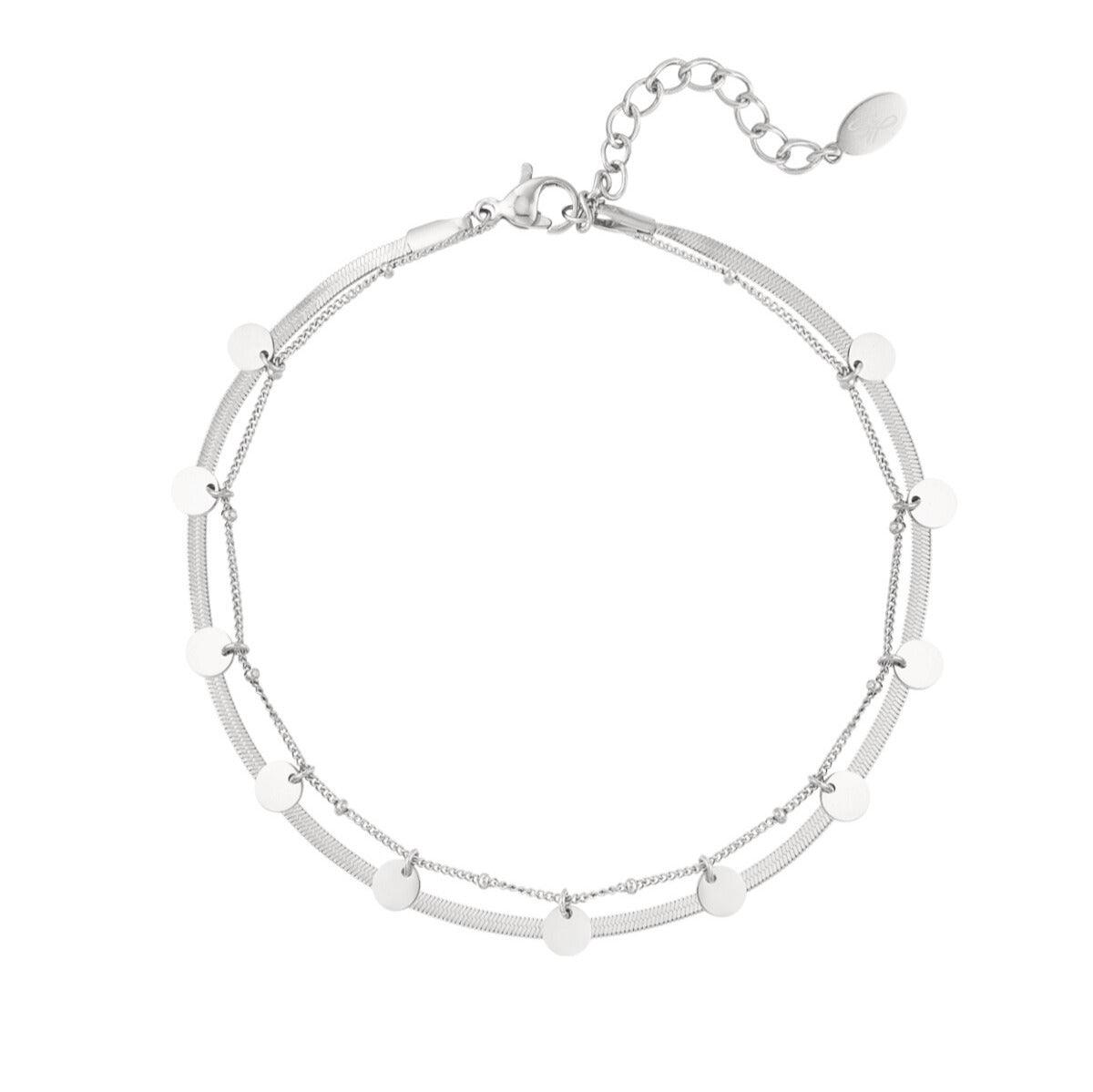 FRENCH RIVIERA | Allison -stoneless surgical steel anklet (silver)