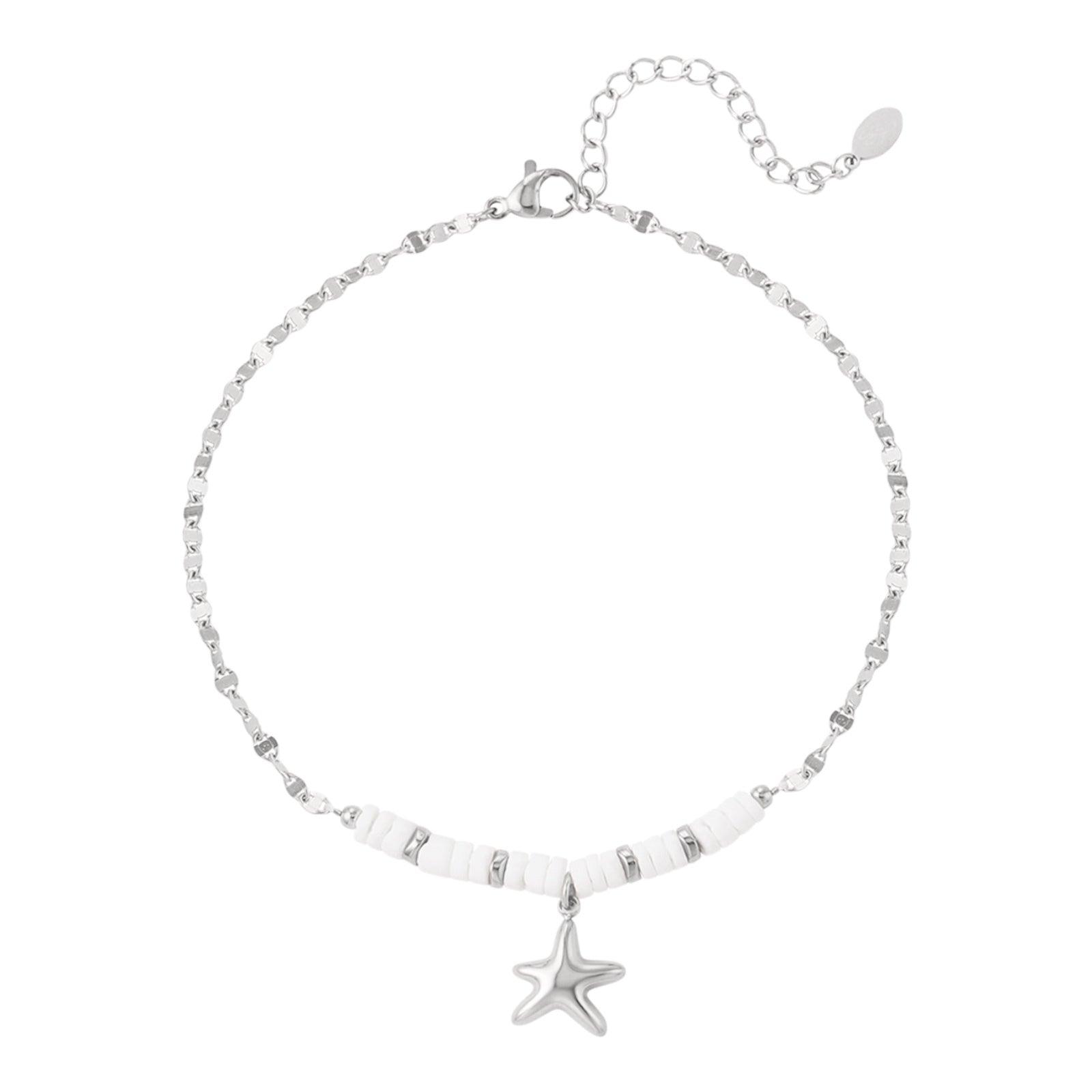 FRENCH RIVIERA | Starfish surgical steel anklet (silver)