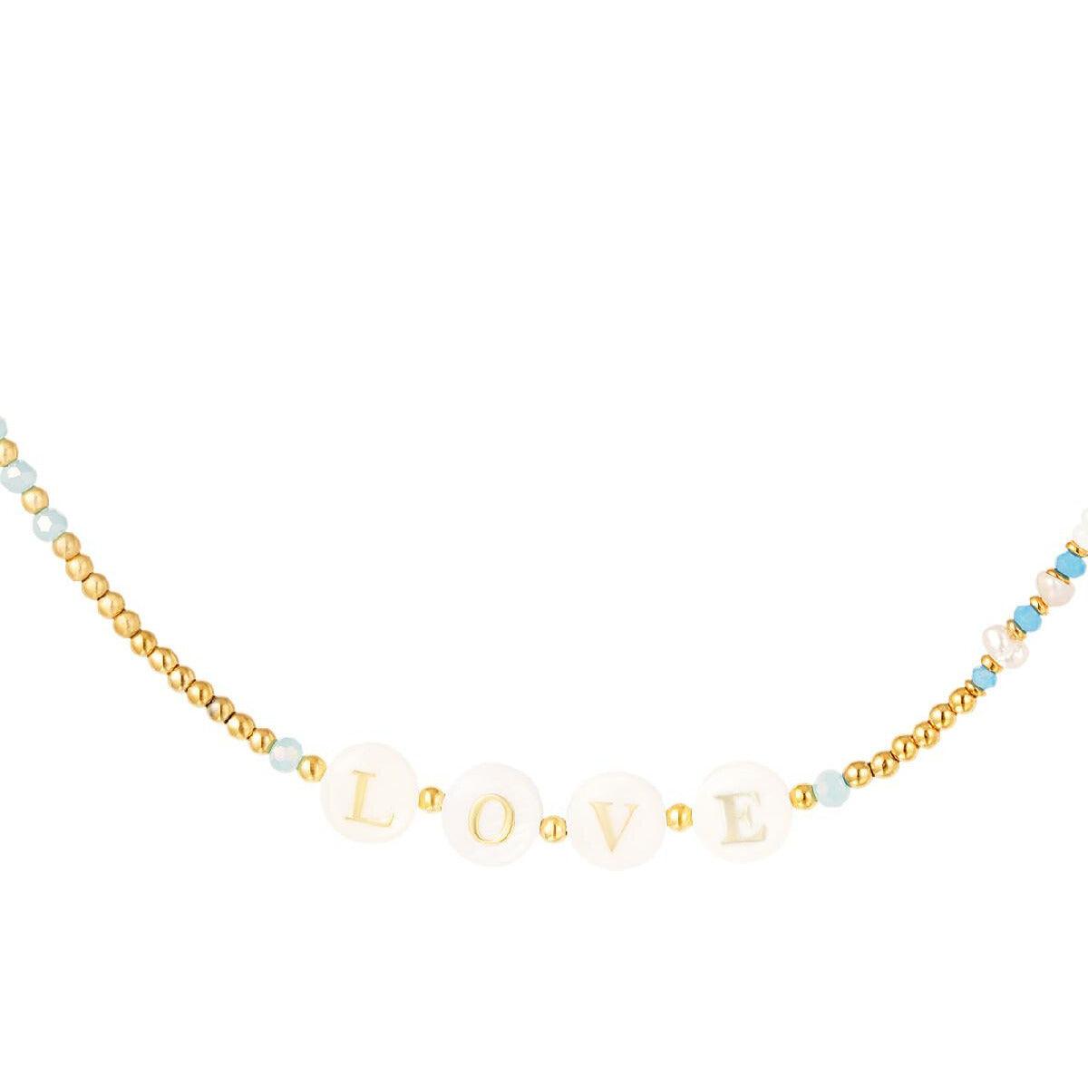 FRENCH RIVIERA | Love -mother-of-pearl &amp; surgical steel necklace