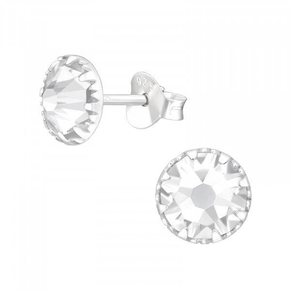 Silver buttons, Chiara clear round crystal buttons