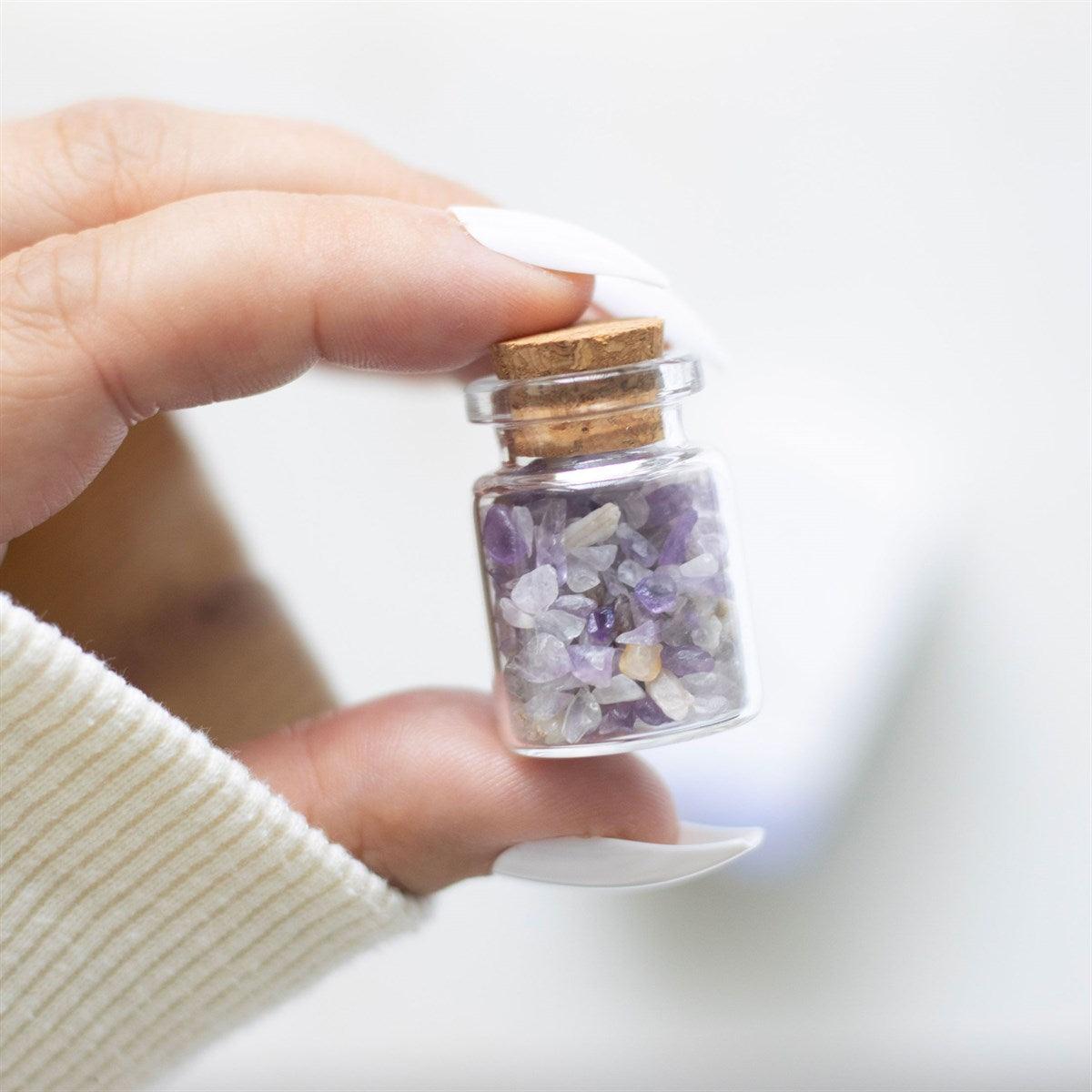 Jar of Calm, Amethyst - amethyst lucky stone bottle "peace"