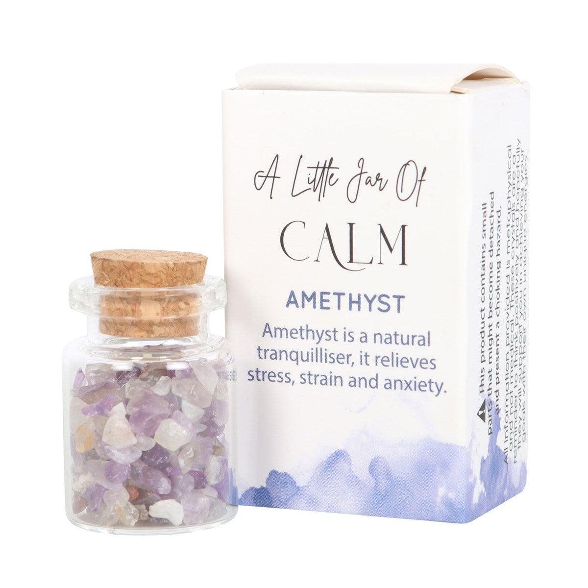 Jar of Calm, Amethyst - amethyst lucky stone bottle "peace"