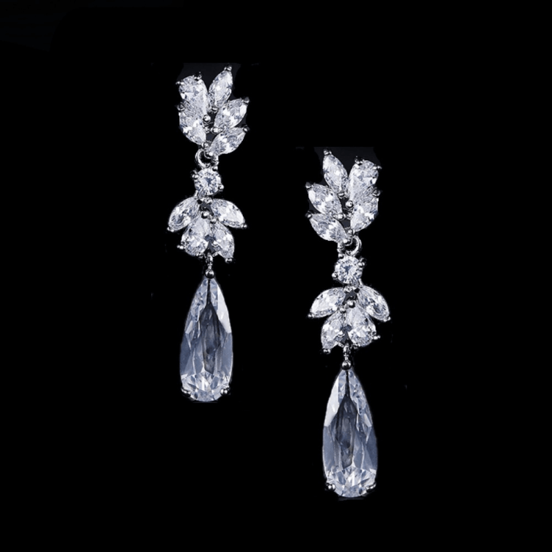 ATHENA BRIDAL, Chic Chandellier silver party earrings