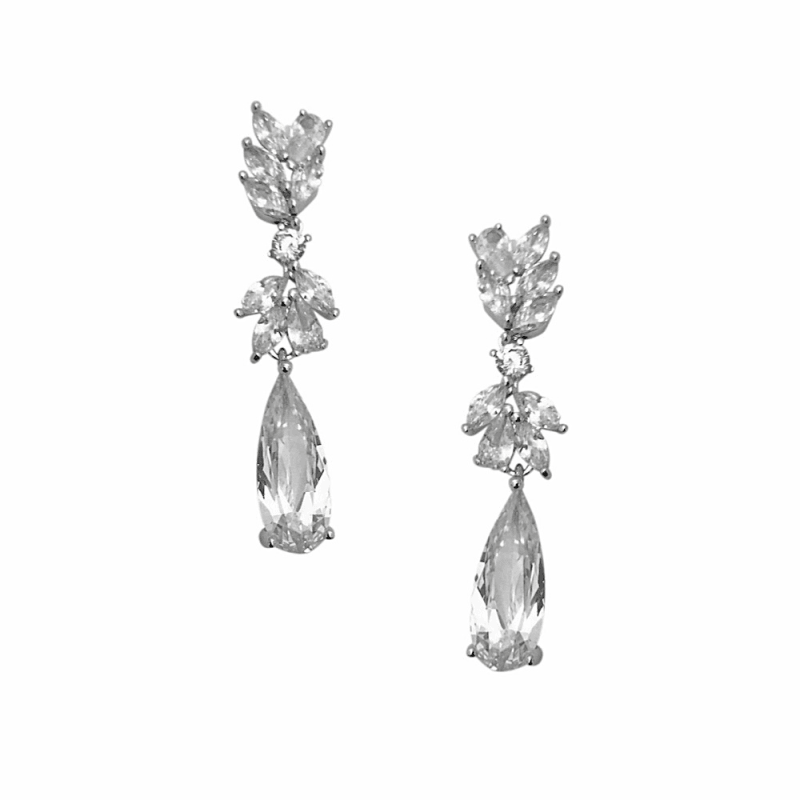 ATHENA BRIDAL, Chic Chandellier silver party earrings