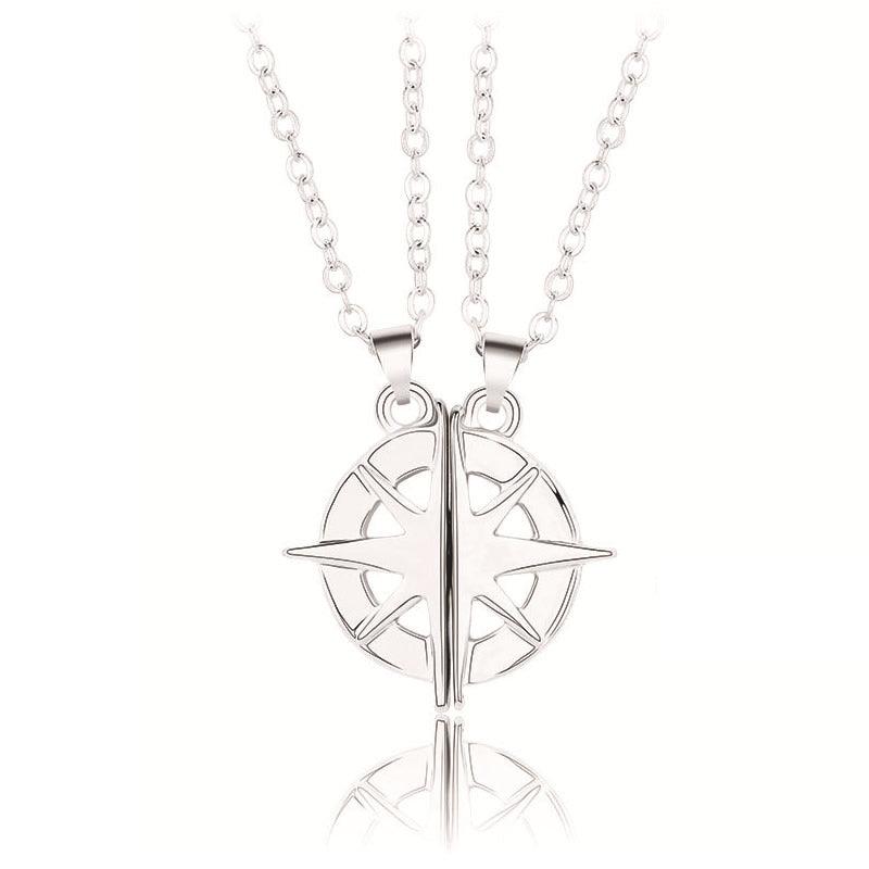 Silver Compass Couple/Friendship Necklace