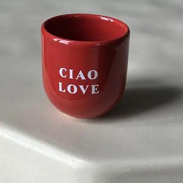 Mug, Ciao Love -red mug with text