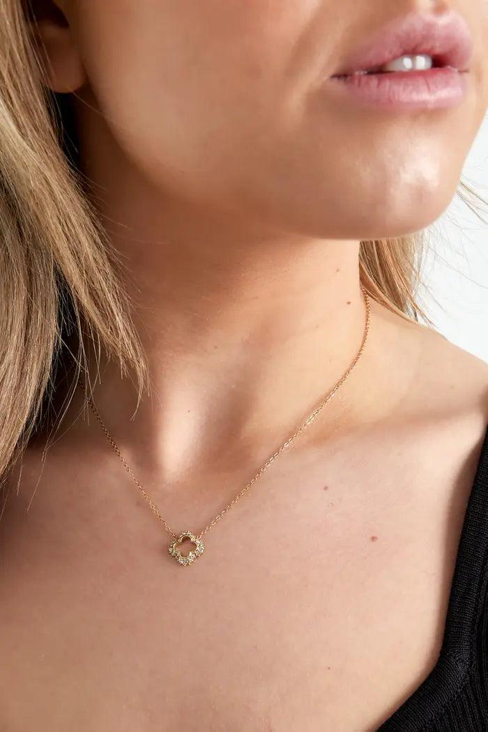 FRENCH RIVIERA | Lucky Clover surgical steel necklace (gold)