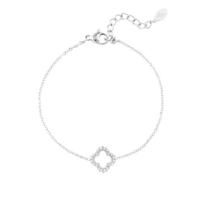 FRENCH RIVIERA | Lucky Clover surgical steel bracelet (silver)