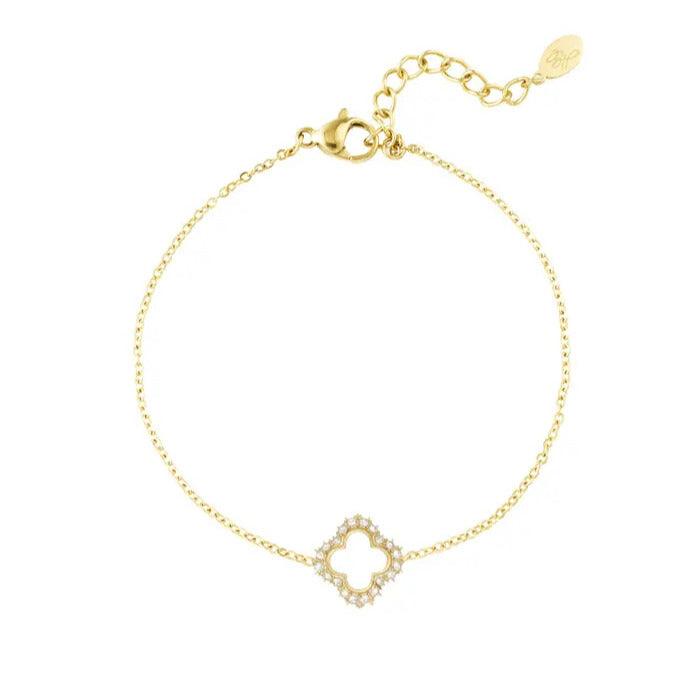 FRENCH RIVIERA | Lucky Clover surgical steel bracelet (gold)