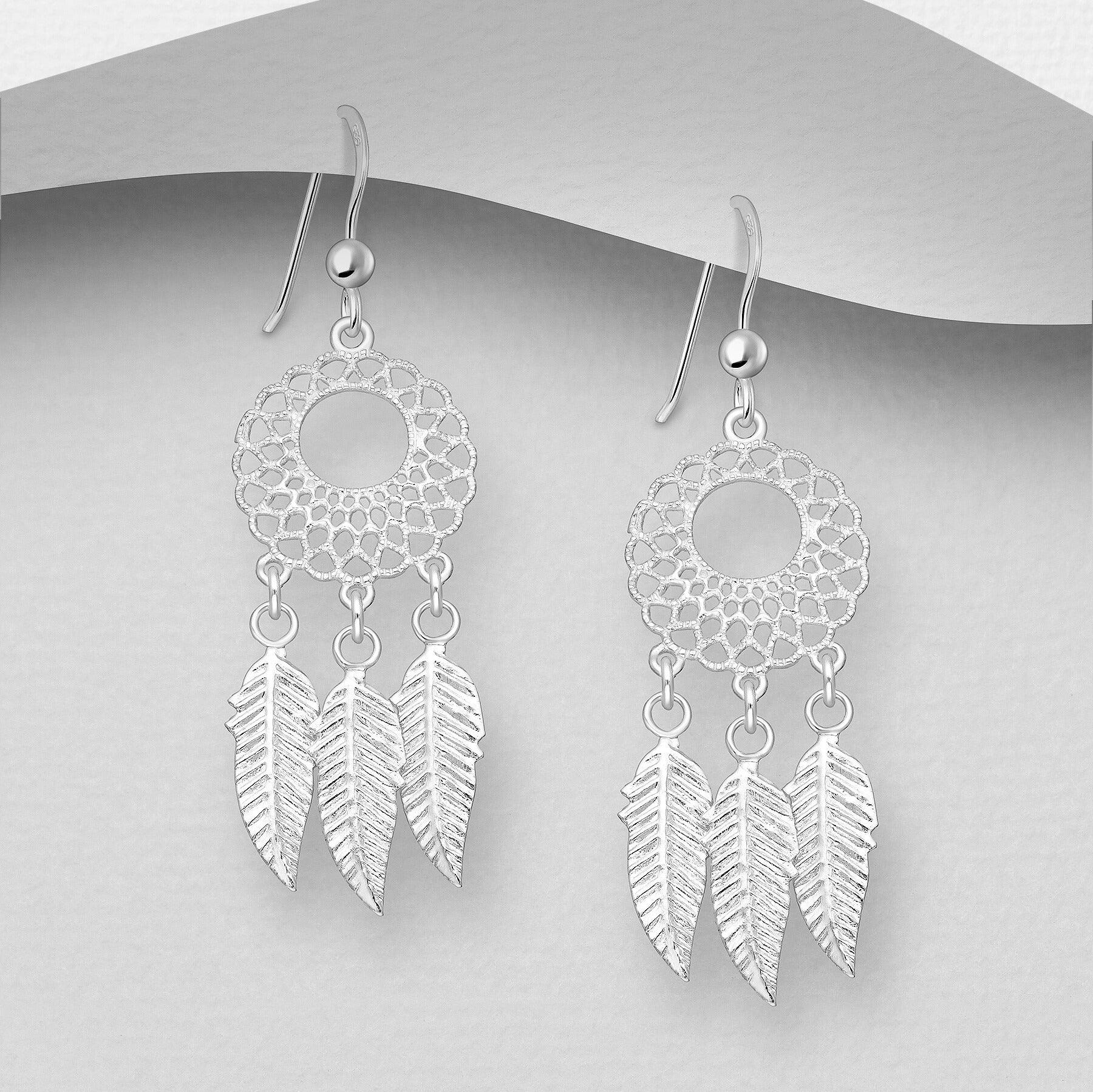 PREMIUM COLLECTION | Dream Catcher silver earrings 