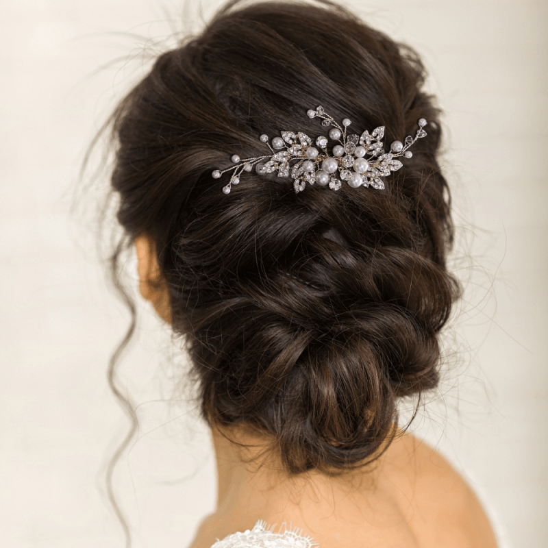 ATHENA BRIDAL | Suzanne pearl-embellished hair accessory (silver)