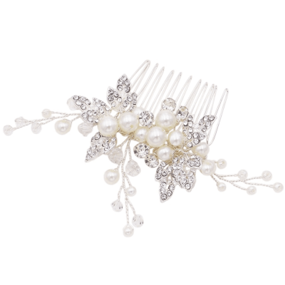 ATHENA BRIDAL | Suzanne pearl-embellished hair accessory (silver)