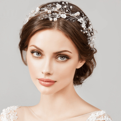 ATHENA BRIDAL | Hermine pearl-embellished hair accessory (silver)