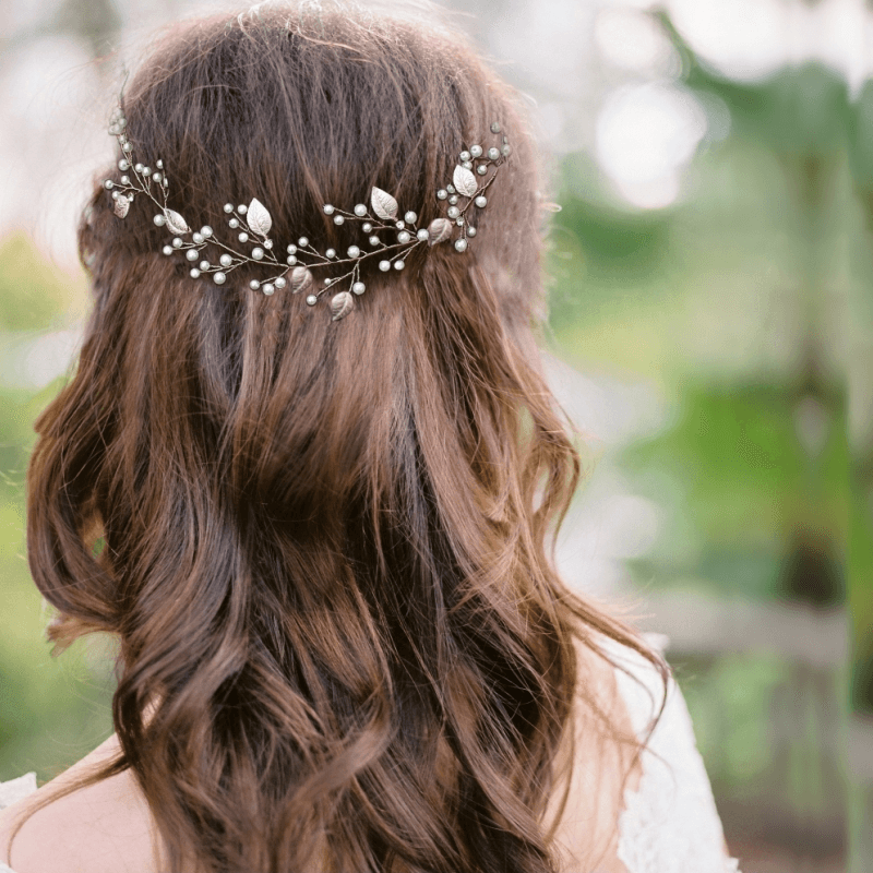 ATHENA BRIDAL | Julie pearl-embellished hair accessory (silver)