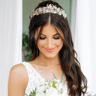 ATHENA BRIDAL, Divine silver tiara with crystals