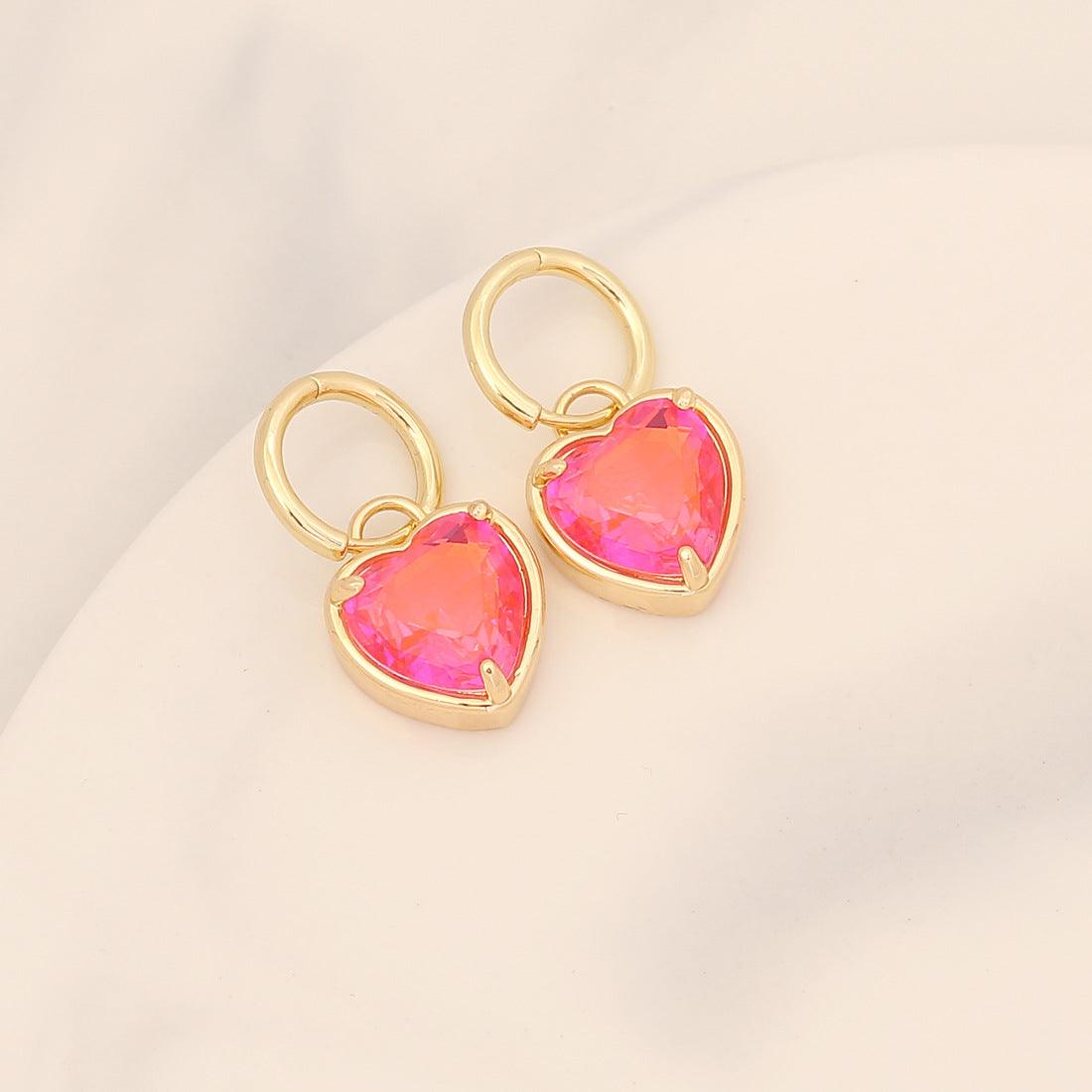 FRENCH RIVIERA | Mi Amor - shimmering heart earrings (pink)