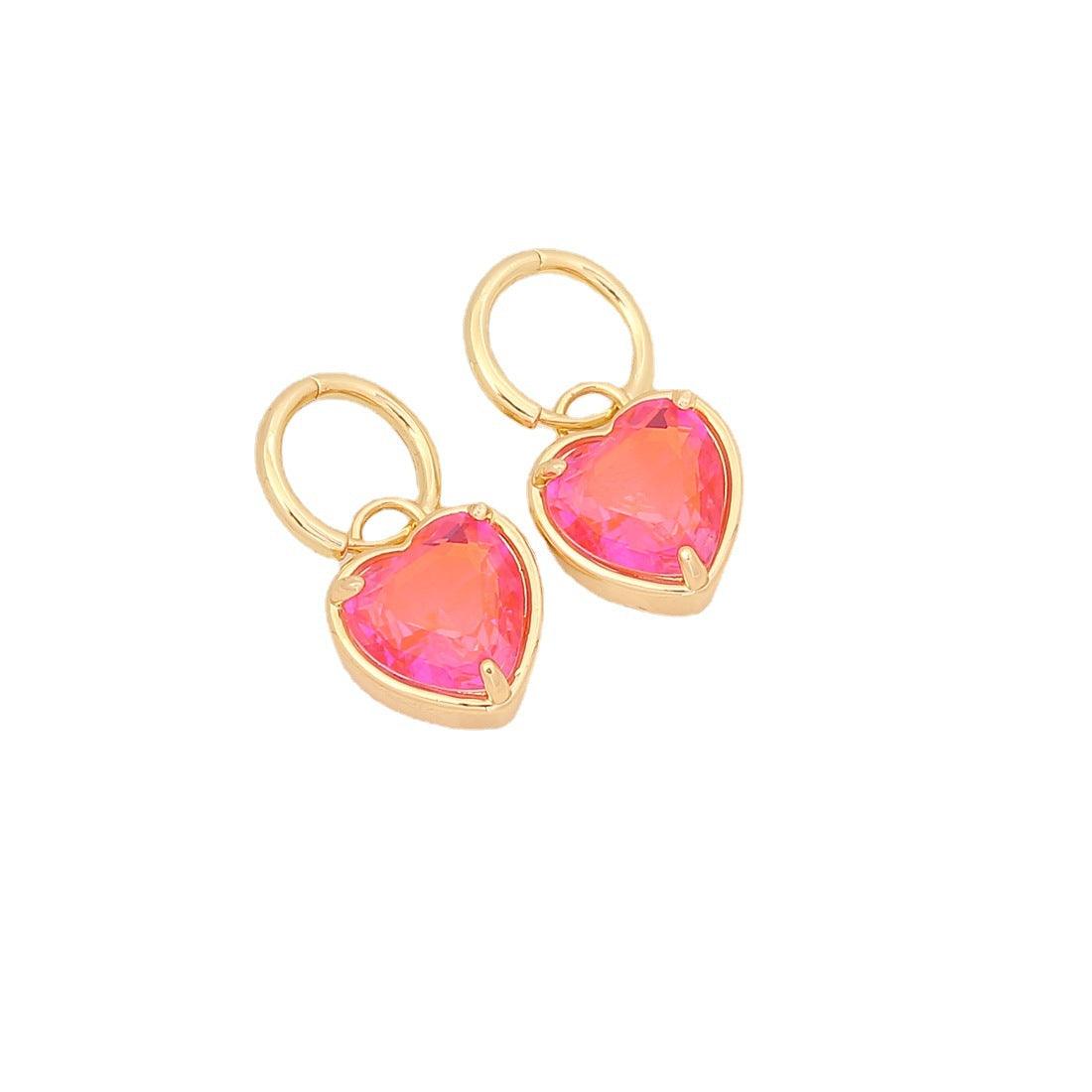 FRENCH RIVIERA | Mi Amor - shimmering heart earrings (pink)