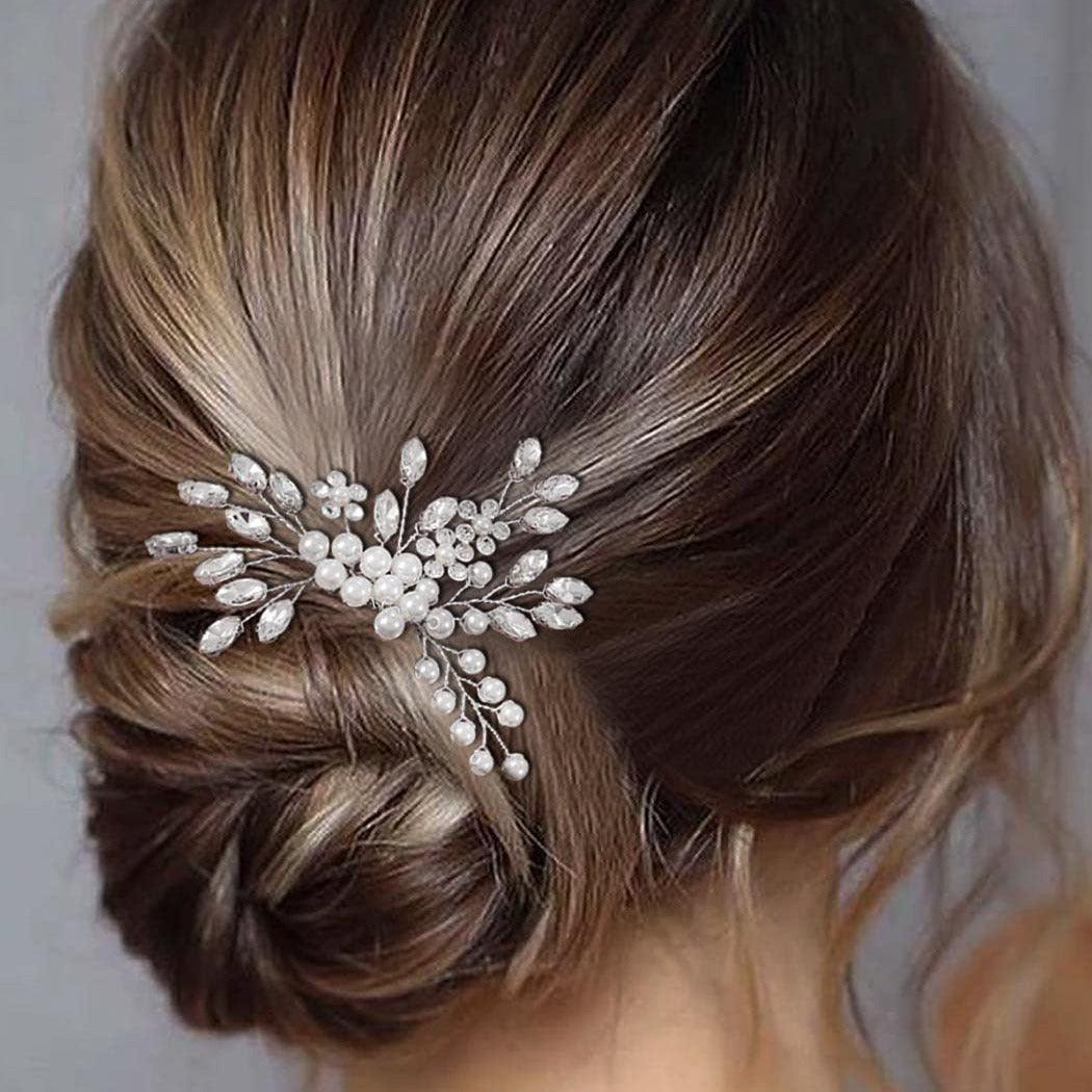 ROMANCE | Rita silver-tone hair ornament with pearl