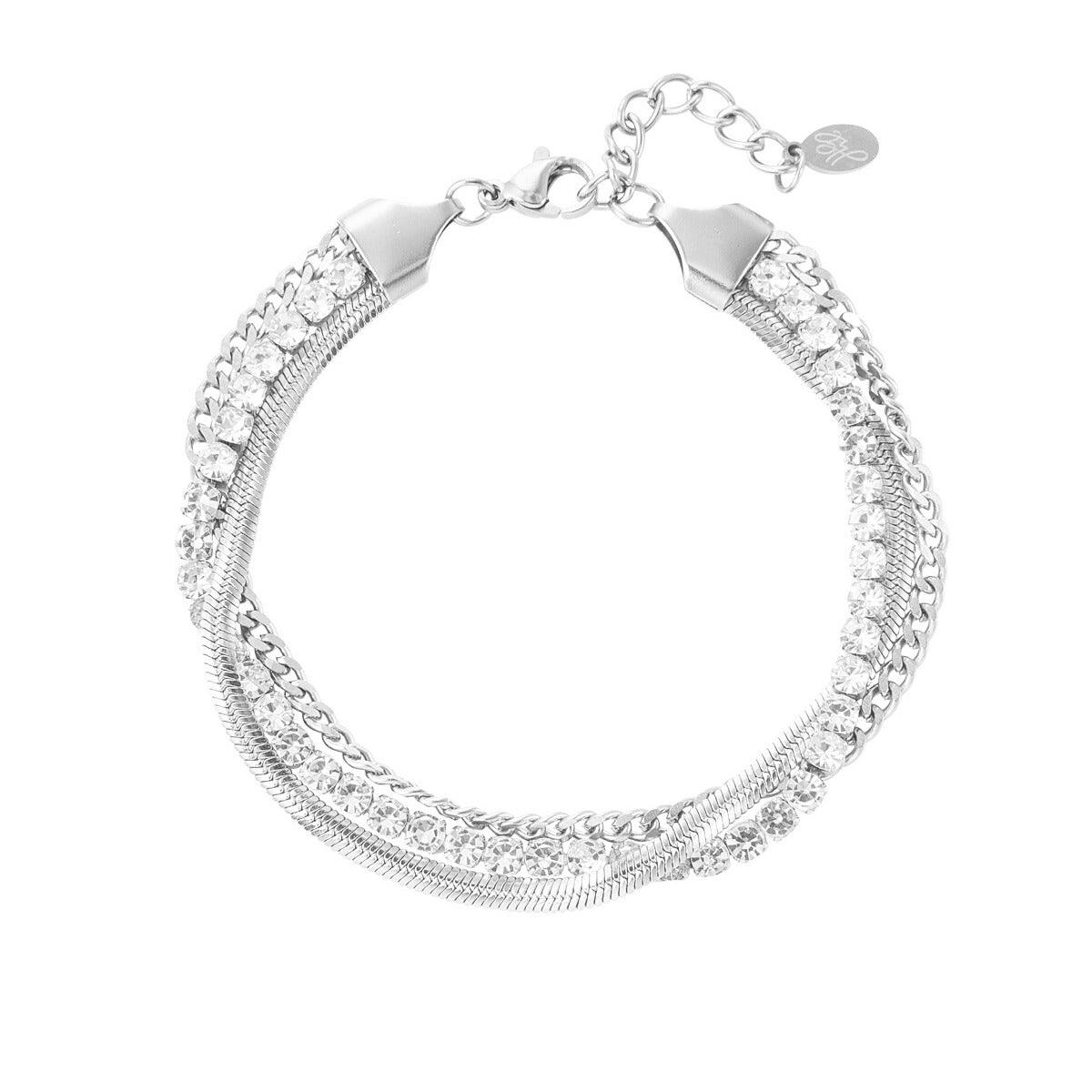 FRENCH RIVIERA | Willow Surgical Steel Layered Bracelet (Silver)