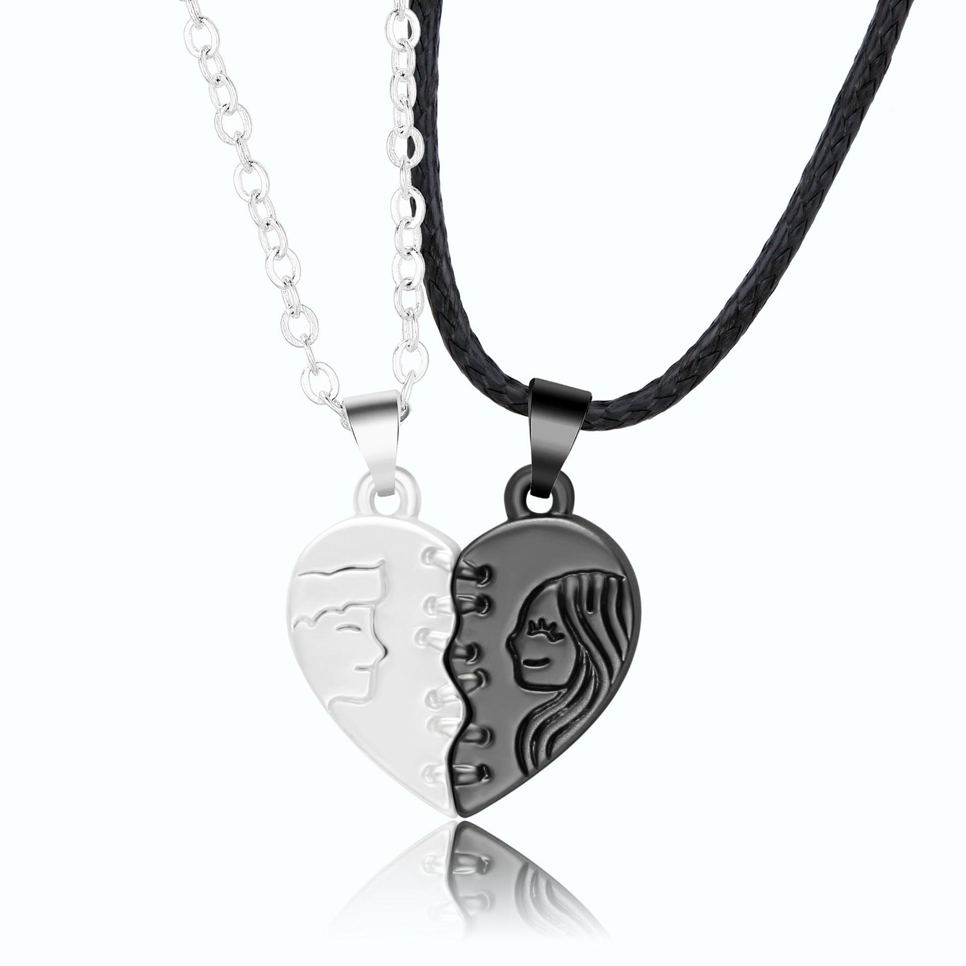 Silver Love Couple Necklace