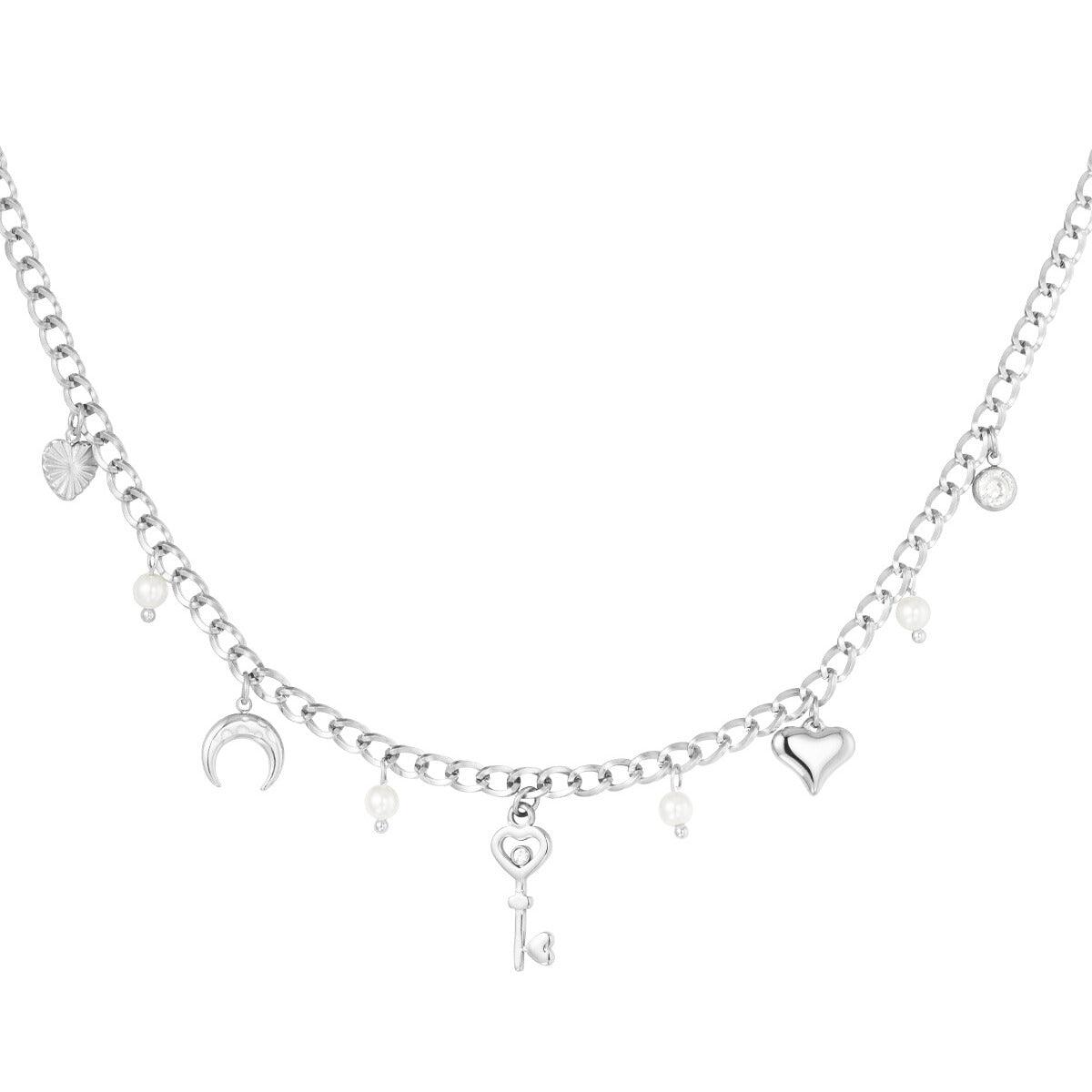 FRENCH RIVIERA | Key to My Heart surgical steel necklace (silver)