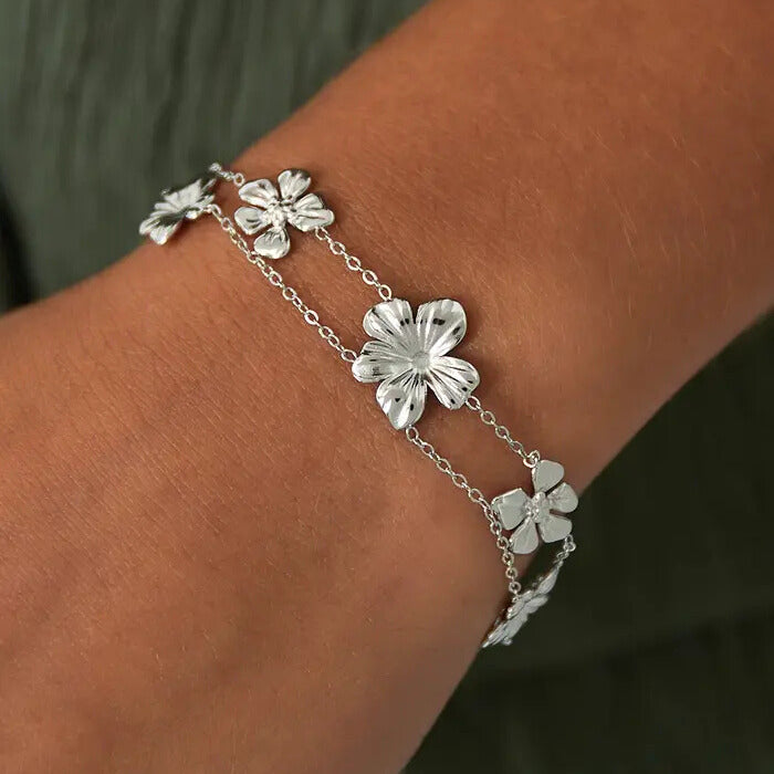 FRENCH RIVIERA | Floralie surgical steel flower bracelet (silver)