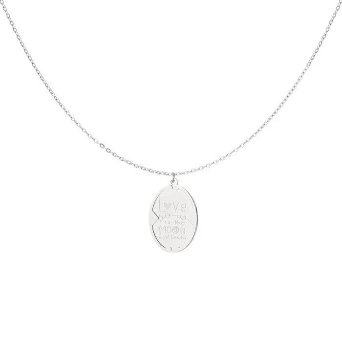 FRENCH RIVIERA | Love You to the Moon surgical steel necklace (silver)