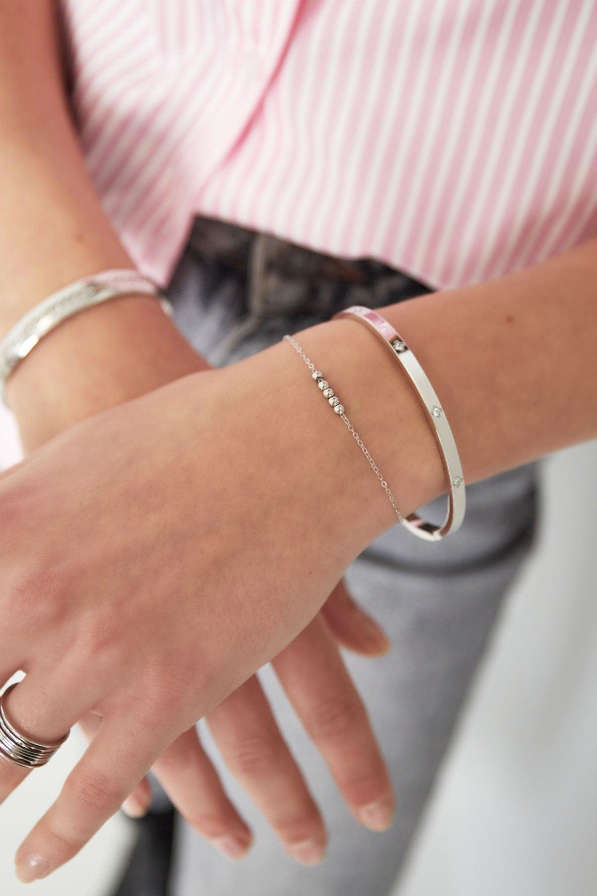 FRENCH RIVIERA | Amandine surgical steel ball bracelet (silver)