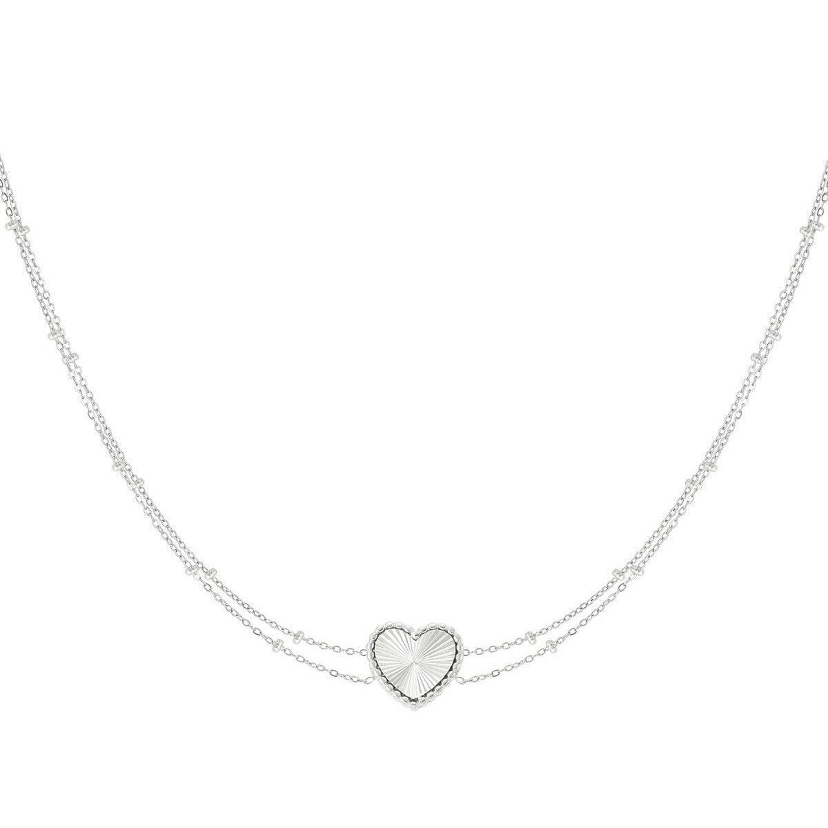 FRENCH RIVIERA | Be Mine heart necklace in surgical steel (silver)