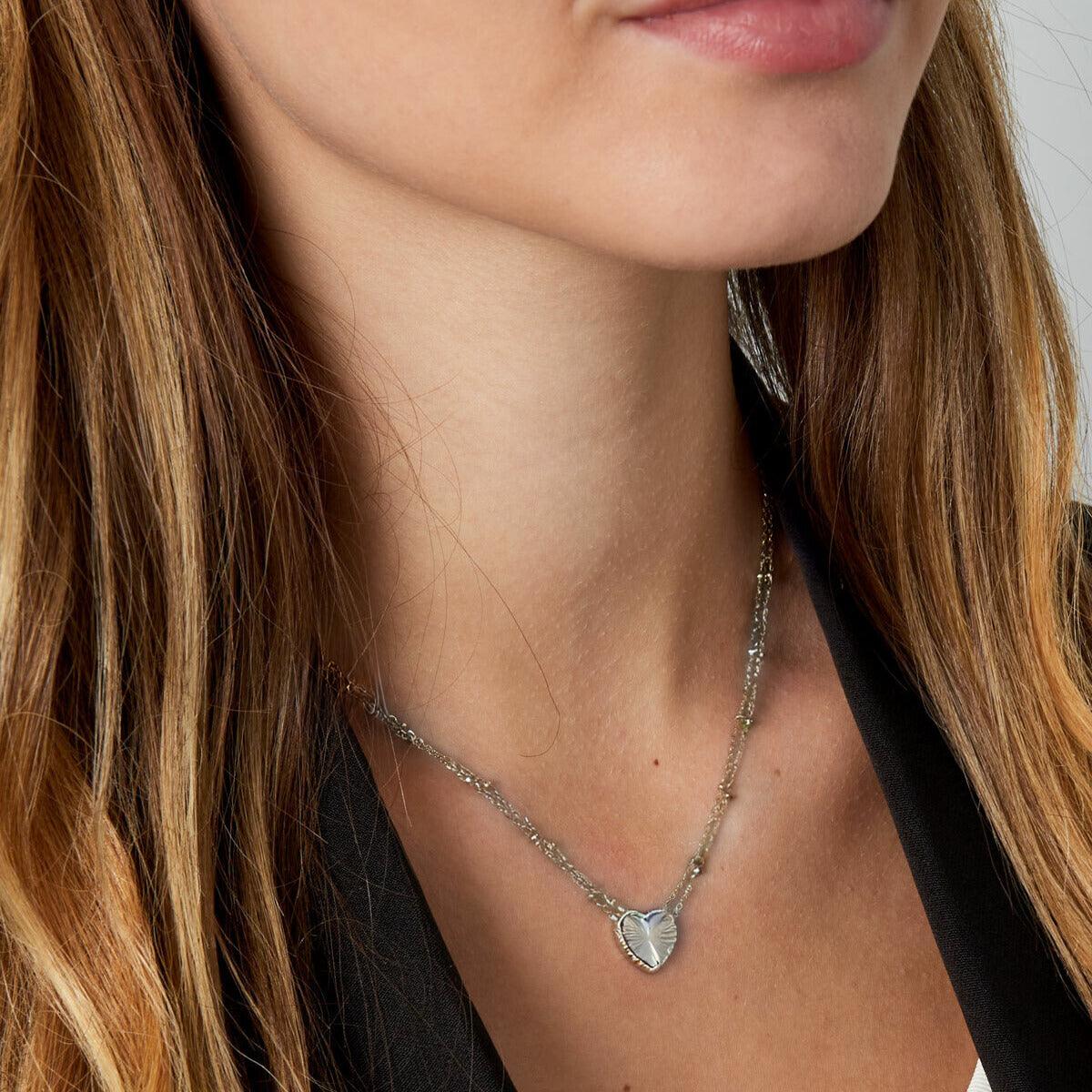 FRENCH RIVIERA | Be Mine heart necklace in surgical steel (silver)