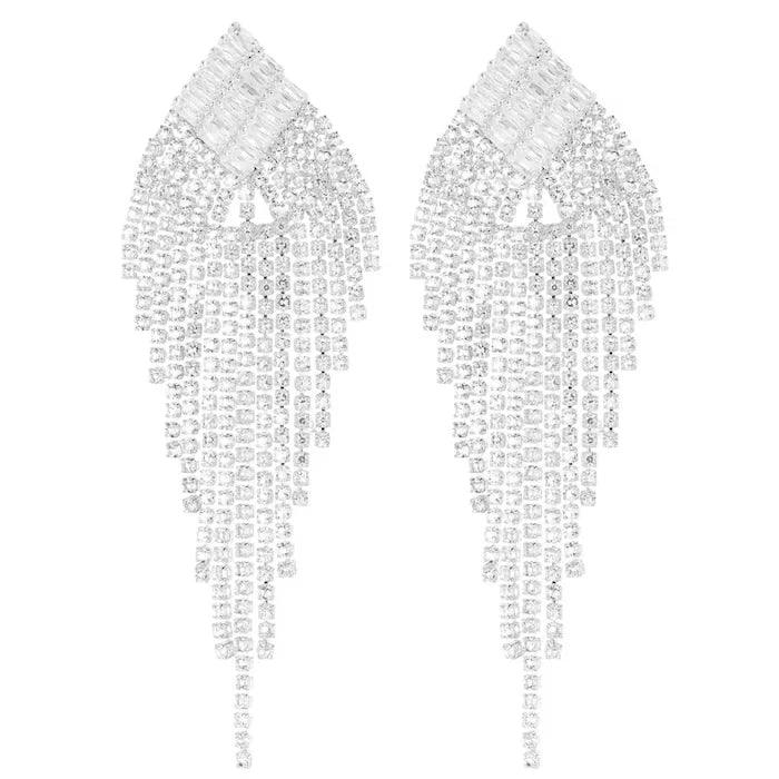 FRENCH RIVIERA | Skylar bright silver rhinestone earrings