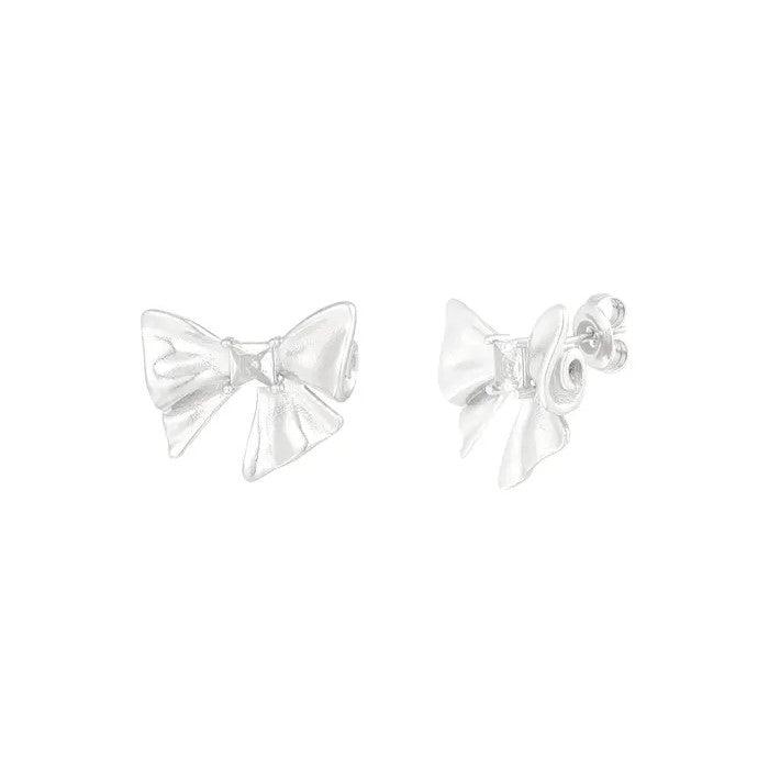 FRENCH RIVIERA | Mary Surgical Steel Bow Ties (Silver)