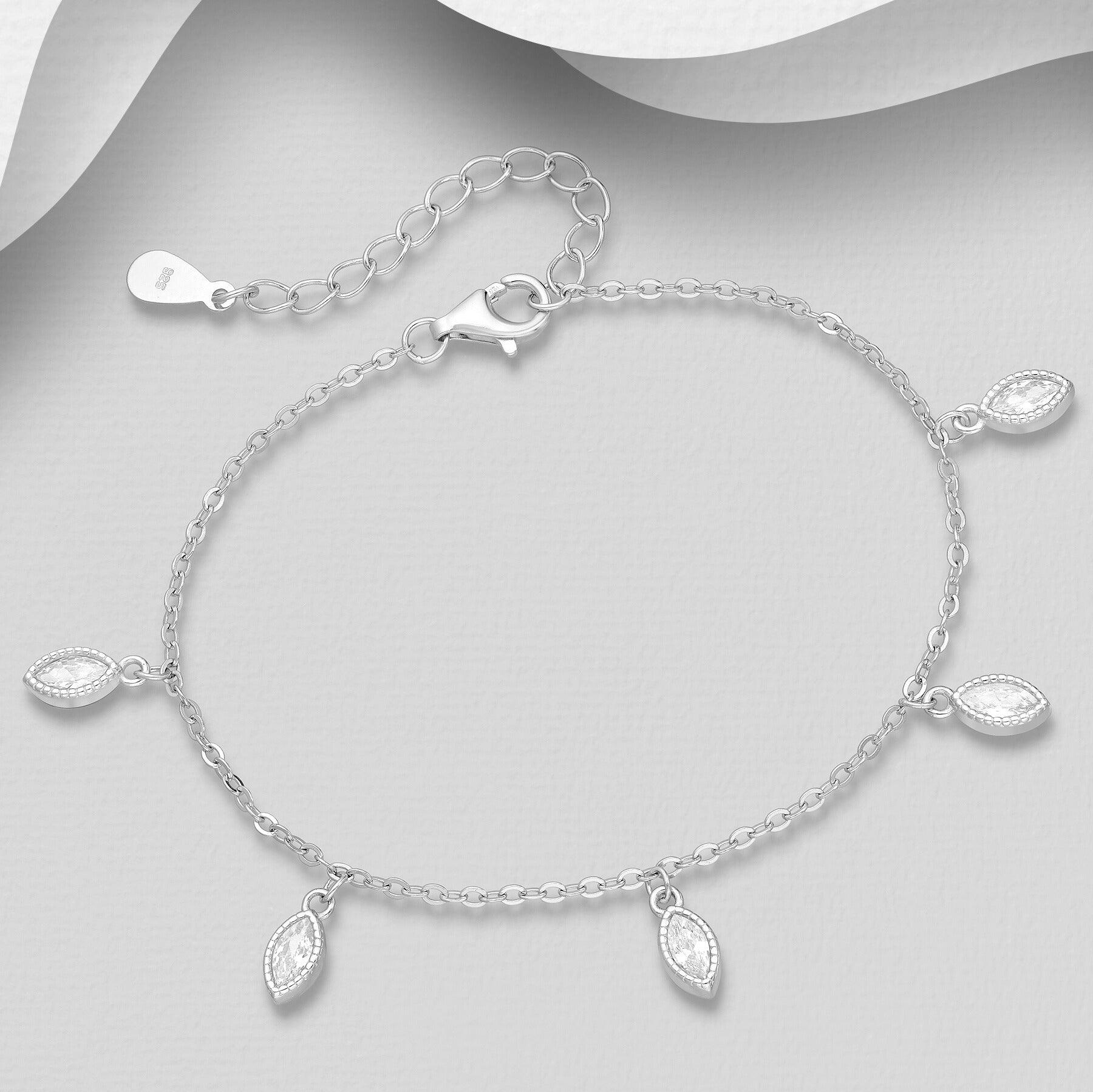 PREMIUM COLLECTION | Sigrid clear silver bracelet with decorations