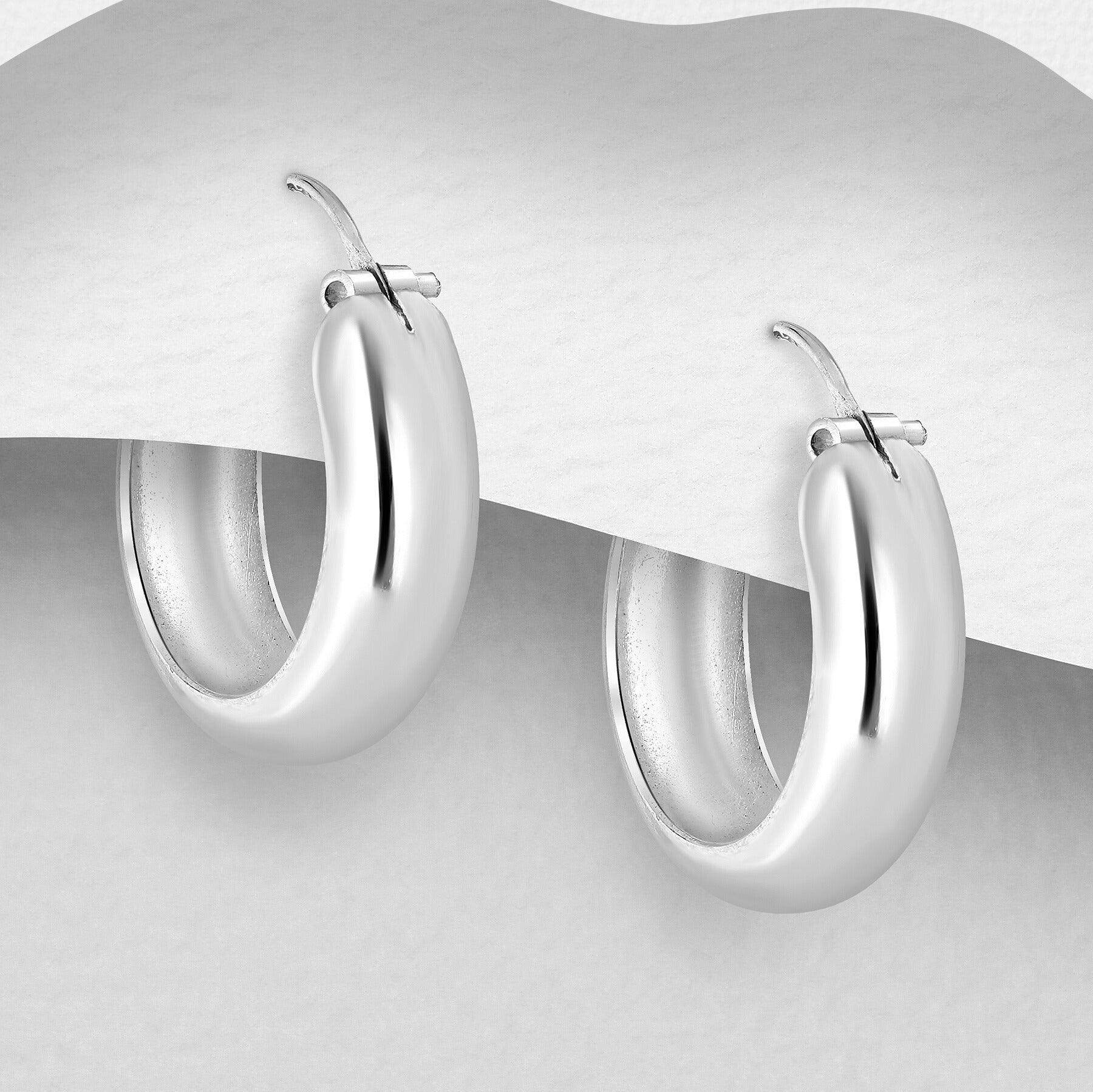 Silver rings, River smooth rings with hinge lock