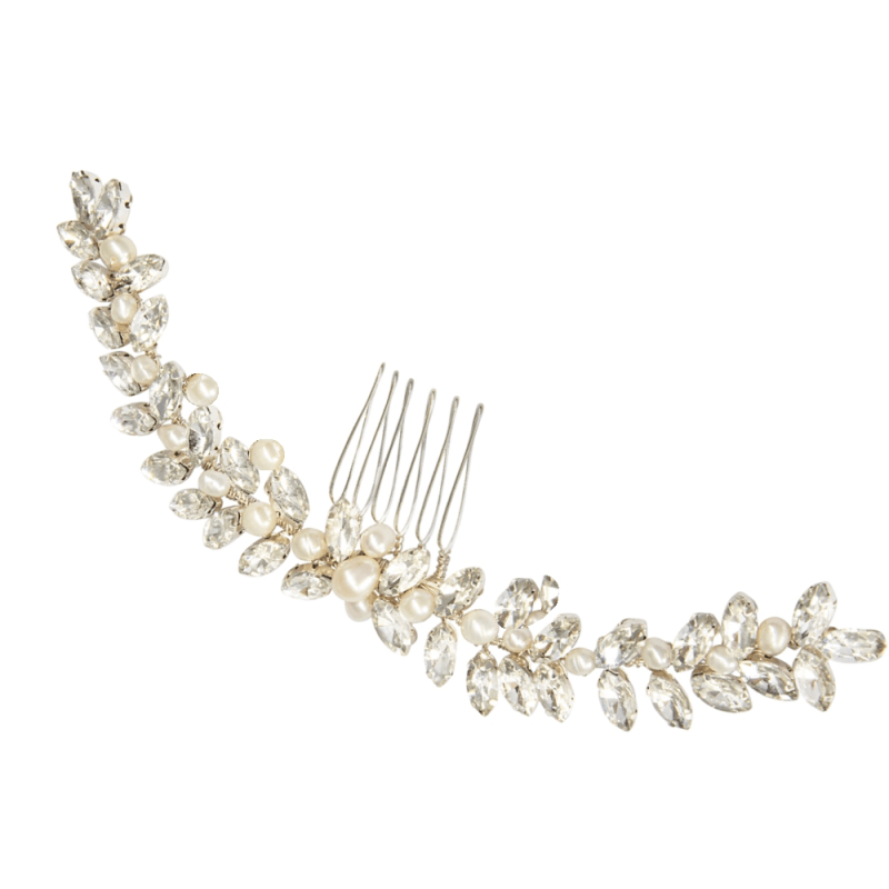 ATHENA BRIDAL | Sabine pearl-embellished hair accessory (silver)