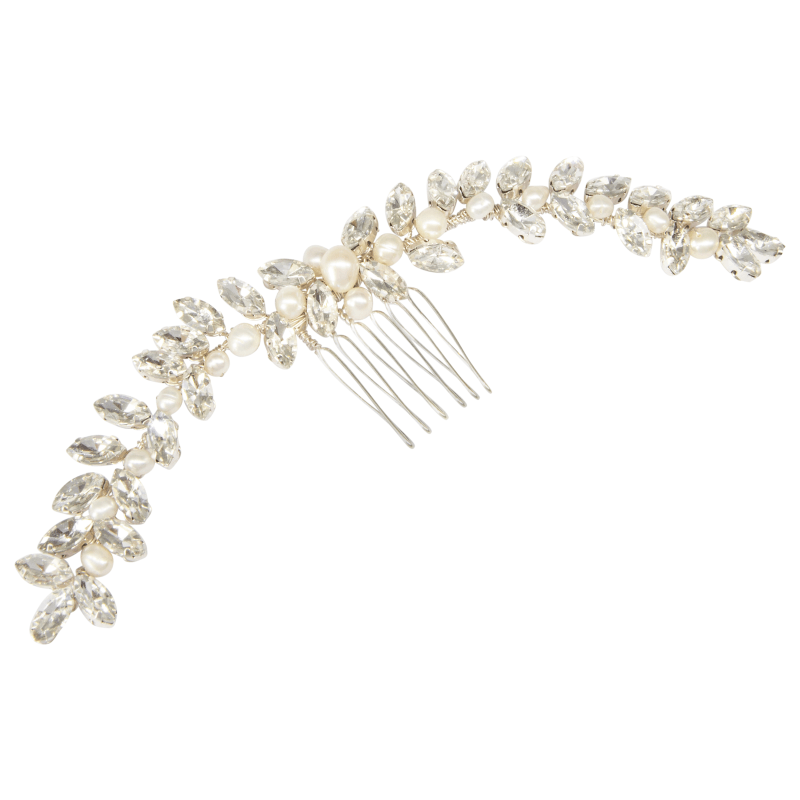 ATHENA BRIDAL | Sabine pearl-embellished hair accessory (silver)