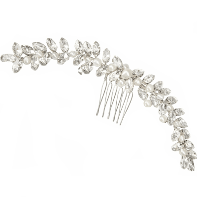 ATHENA BRIDAL | Sabine pearl-embellished hair accessory (silver)