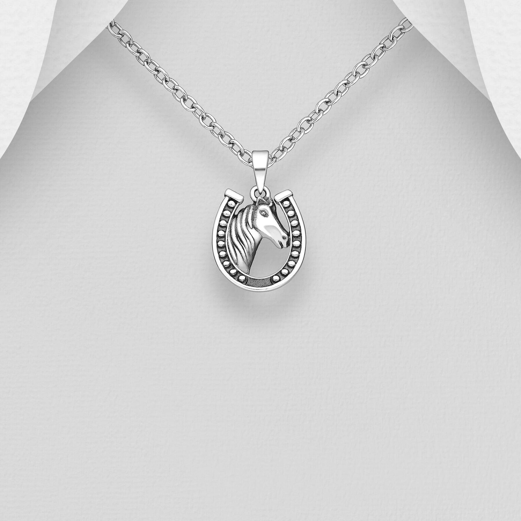 Silver necklace, Lucky Horse necklace