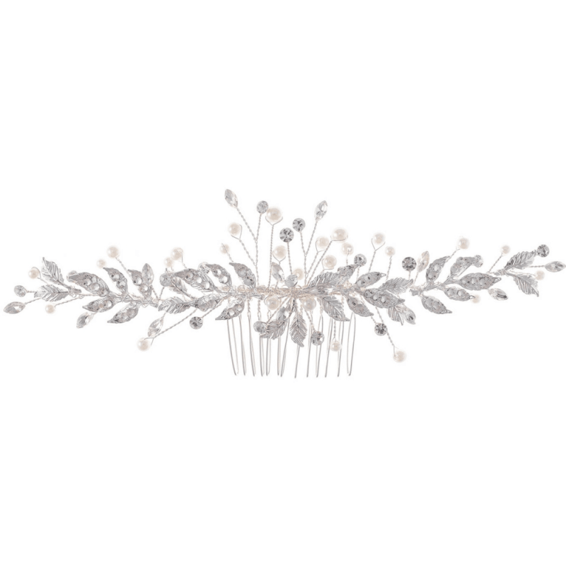 ATHENA BRIDAL | Rénee pearl-embellished hair accessory (silver)