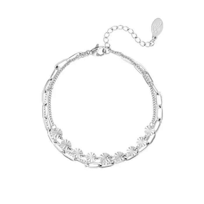 FRENCH RIVIERA | Ashley surgical steel layered bracelet (silver)