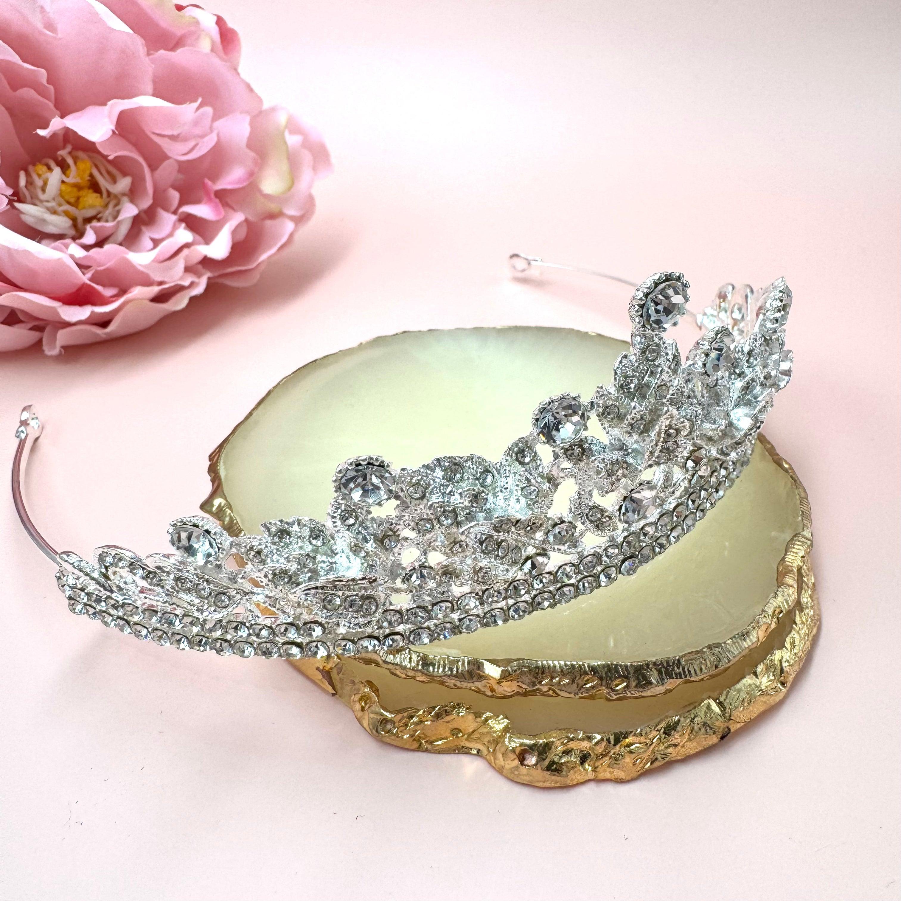 ROMANCE, Ofelia silver-colored tiara with bright stones