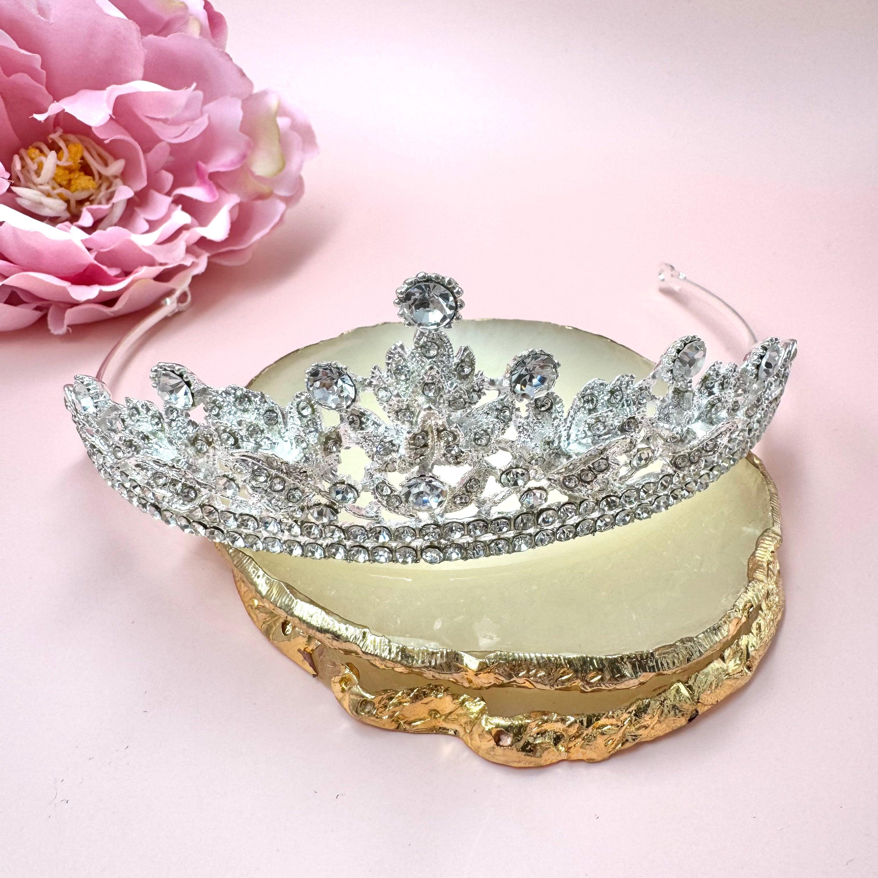 ROMANCE, Ofelia silver-colored tiara with bright stones