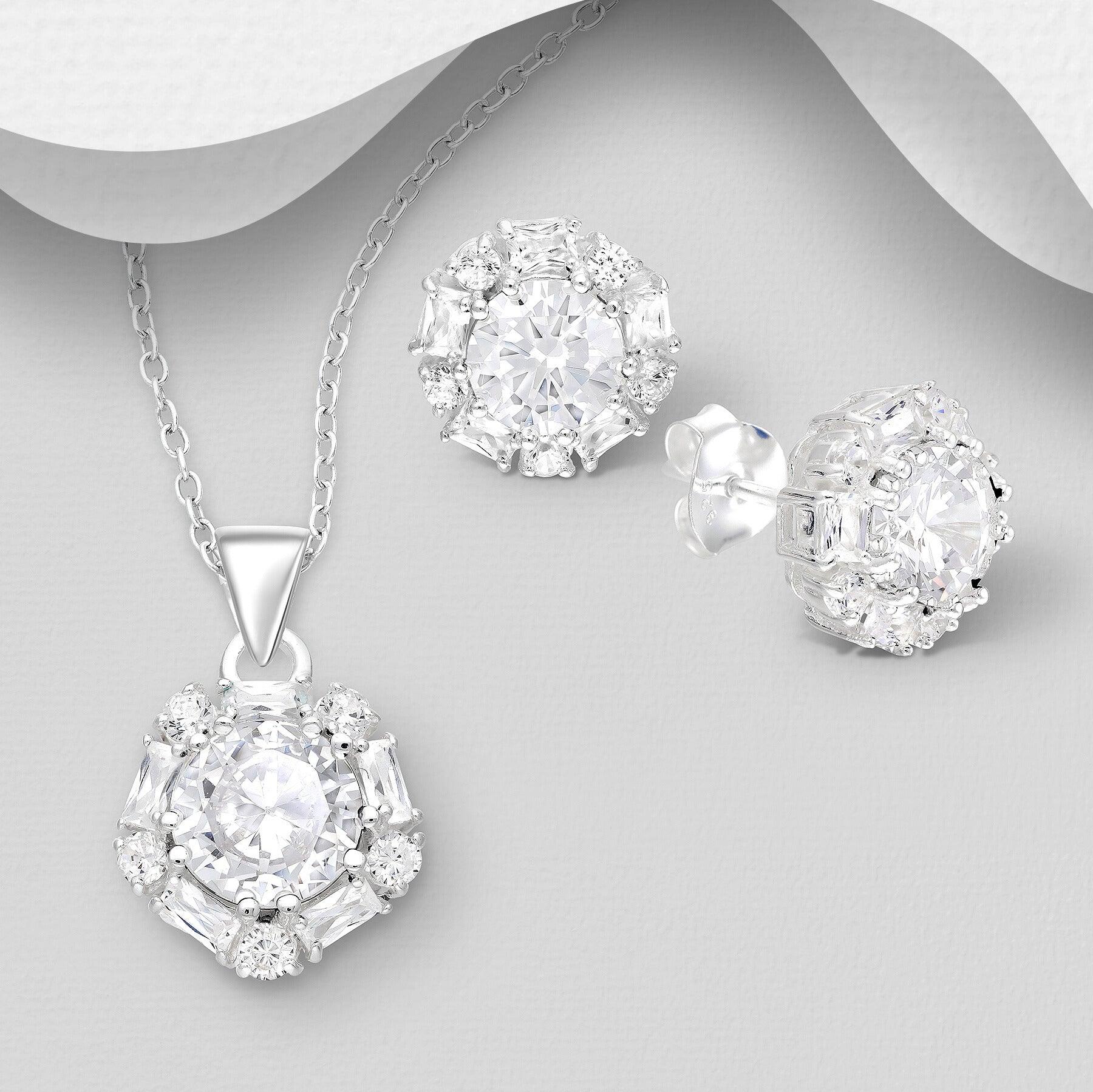 PREMIUM COLLECTION | Adore silver clear crystal jewelry set