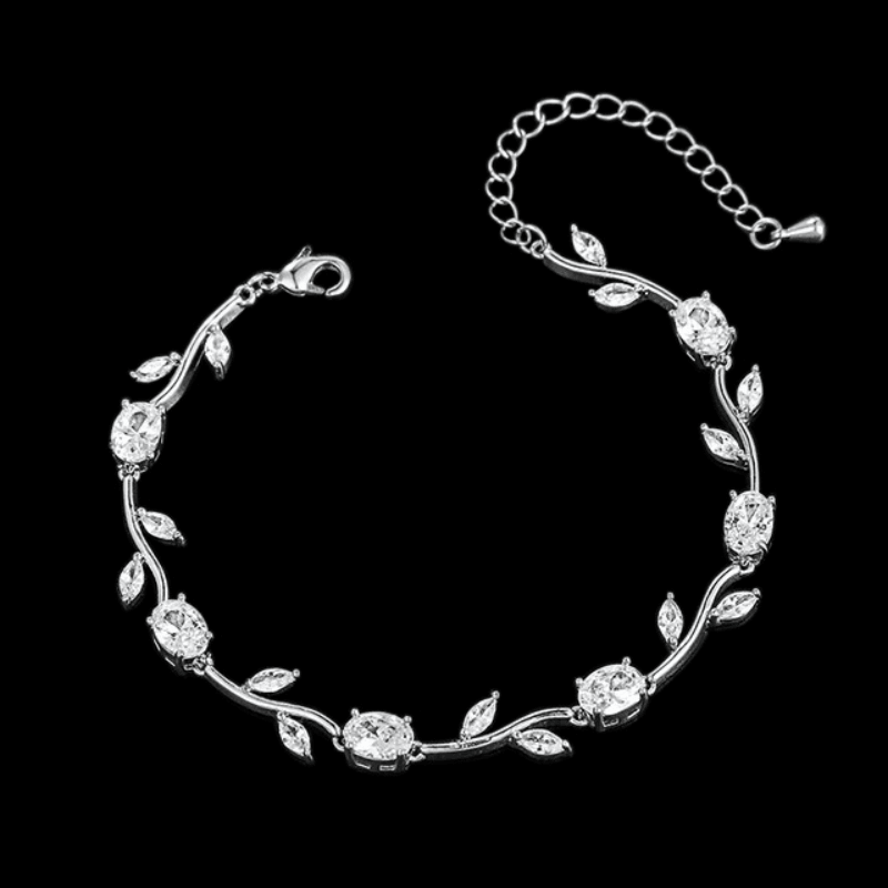 ATHENA BRIDAL, Hazel clear crystal bracelet (silver)