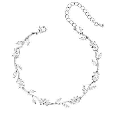 ATHENA BRIDAL, Hazel clear crystal bracelet (silver)