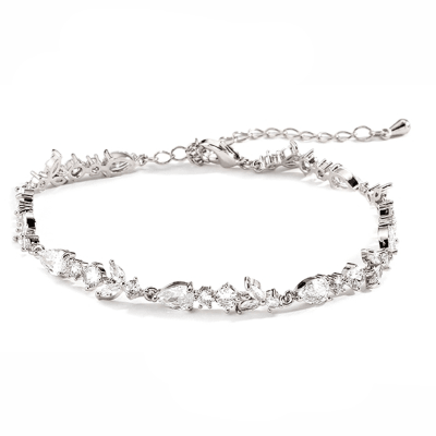 ATHENA BRIDAL, Francesca clear crystal bracelet (silver)