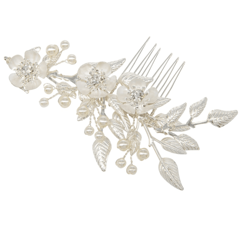 ATHENA BRIDAL | Sabine flower-decorated hair accessory (silver)