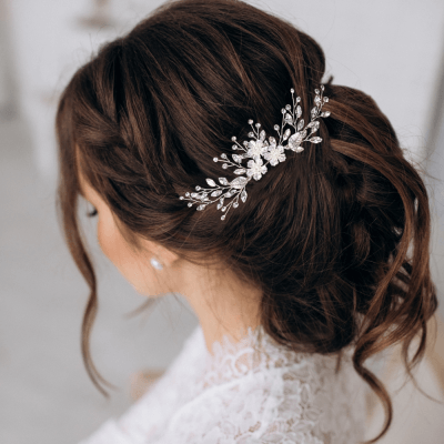 ATHENA BRIDAL | Amy Crystal-Embellished Hair Clip (Silver)