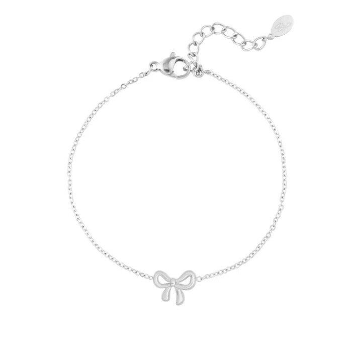 FRENCH RIVIERA | Anna surgical steel bracelet with bow (silver)