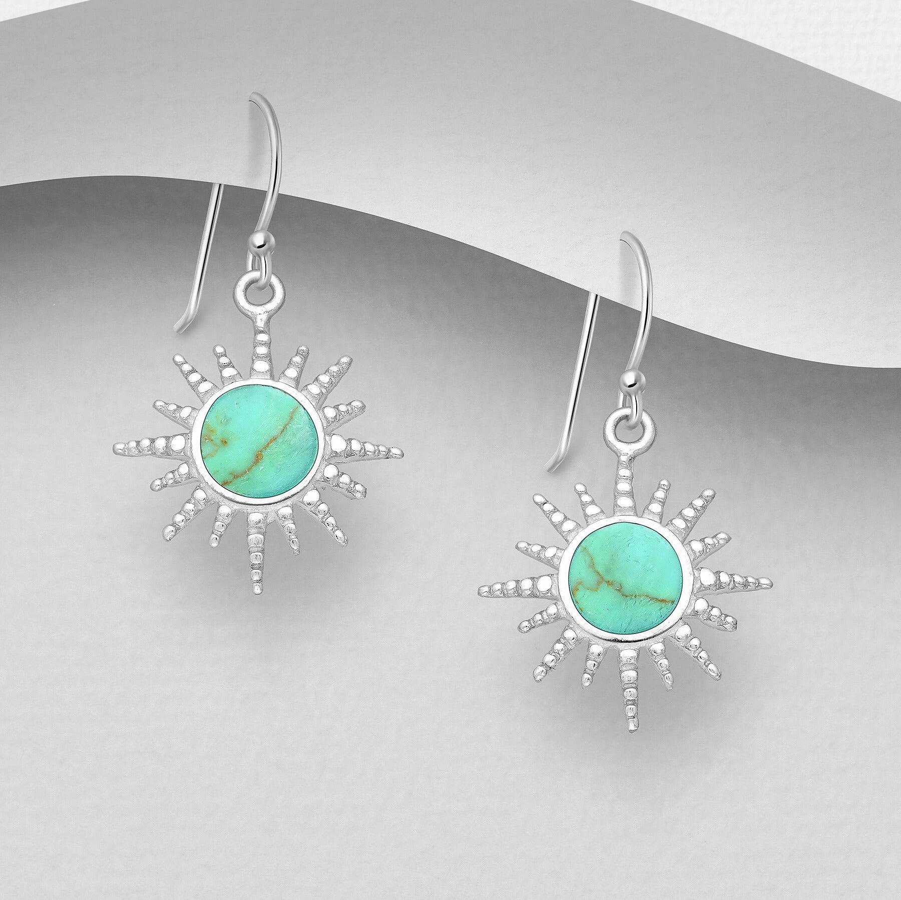 PREMIUM COLLECTION | Sun -sunglasses earrings with turquoise stone 